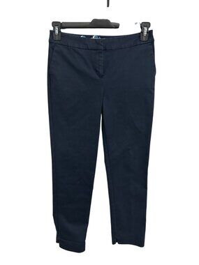 Boden 6P Navy Ankle Pants Cotton Blend Slim Fit Classic Minimalist